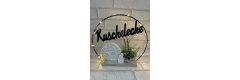 Bastelset: Beleuchteter Drahtring mit Wichtelhaus, Wichtel und Spruch