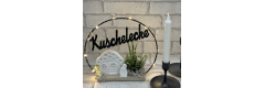 Bastelset: Beleuchteter Drahtring mit Wichtelhaus, Wichtel und Spruch
