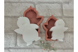 Silikonform: Pinquin, klein und groß mit Iglu