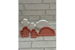 Silikonform: Pinquin, klein und groß mit Iglu