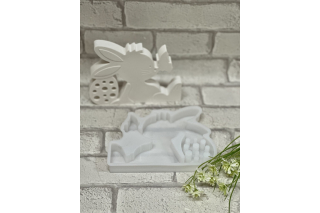 Silikonform: Liegender Hase mit Ei