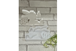 Silikonform: Liegender Hase mit Ei
