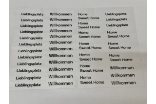Easy Rub on - Home Sweet Home, Lieblingsplatz, Willkommen