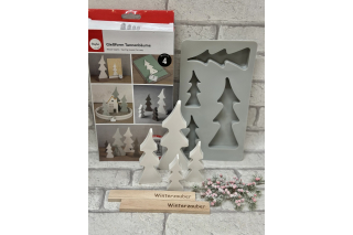 Silikonform: Baum geschwungen 4 tlg.