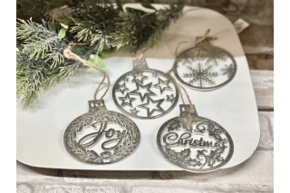 Metall Hänger Christmas, Größe S 4 Stück