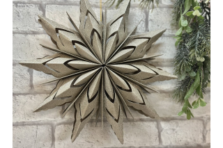 Papier Hänger Stern, champagner XL