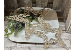 Kordel- Stern, gold/glitter 2 tlg