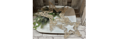 Kordel- Stern, gold/glitter 2 tlg