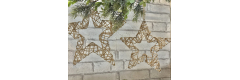 Kordel- Stern, gold/glitter 2 tlg