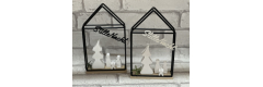 Bastelset: Metallhaus mit heiliger Familie und Baum