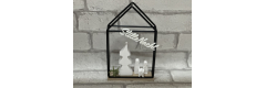 Bastelset: Metallhaus mit heiliger Familie und Baum