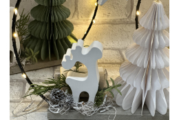 Bastelset: Drahtring mit Tannenbaum aus Papier, Elch und...