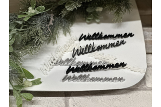 3D Schriftzug: Willkommen ( 8 Stück)