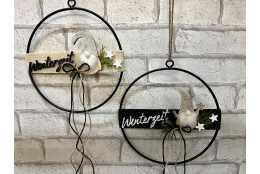 Bastelset: Drahtring mit Holzwichtel und 3D Schriftzug...