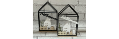 Bastelset: Metallhaus mit Häuser und Schriftzug