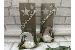 Holzwichtel am Stiel, 4 Stück