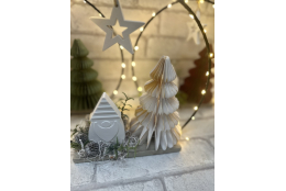 Bastelset: Drahtring mit Tannenbaum aus Papier, Wichtel...
