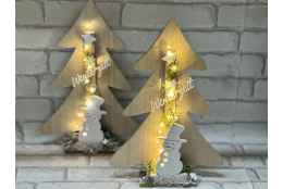 Bastelset:Tannenbaum aus Holz mit Schneemann und...