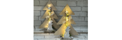 Bastelset:Tannenbaum aus Holz mit Schneemann und Lichterkette