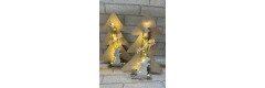 Bastelset:Tannenbaum aus Holz mit Schneemann und Lichterkette