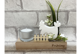 Bastelset: Huhn mit Deko und Teelicht, klein