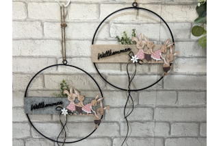 Bastelset:  Drahtring mit witziger Hasenband