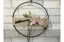 Bastelset:  Drahtring mit witziger Hasenband