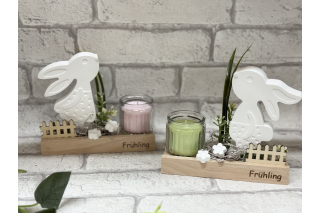 Bastelset: Hase mit Deko und Teelicht