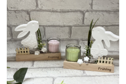 Bastelset: Hase mit Deko und Teelicht
