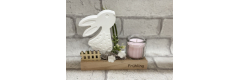 Bastelset: Hase mit Deko und Teelicht