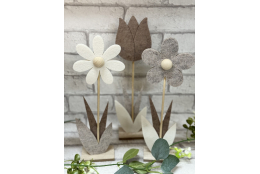 Filzblumen 3 er Set