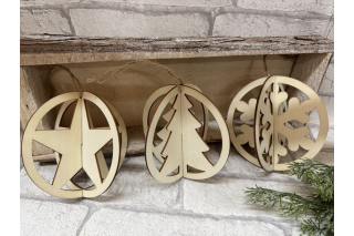 Baumanhänger 3d, 3er Set- groß