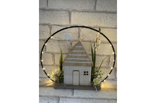 gestreiftes Dach in weiß